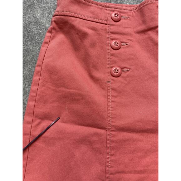 LOFT Pants Womens 8 Coral Sailor Wide Leg High Rise Button Front Chino - Picture 9 of 16